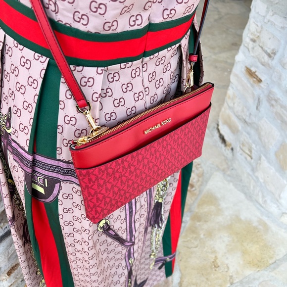 Michael Kors Maisie Large 3 in 1 tote handbag flame red - Picture 8 of 14